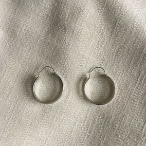 New Unique Silver Hoops